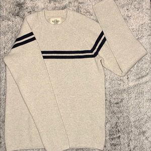Old Navy Ivory with Navy Stripe Crewneck Sweater